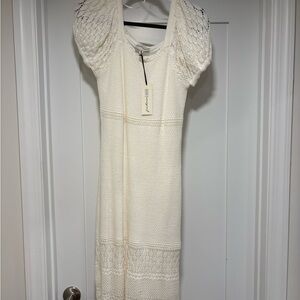 Freshman Cream Knit Midi Dress